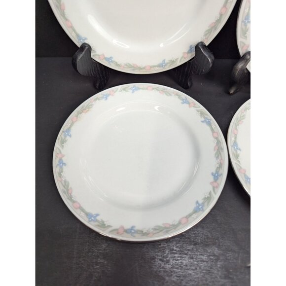 Illusions By Excel Scene 1 Floral Rim 7" Bread Plate Replacement Set of 4 - Picture 4 of 9